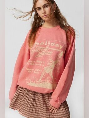 Urban Outfitters Holiday Cocktail Hour Sweatshirt Oversized L/XL